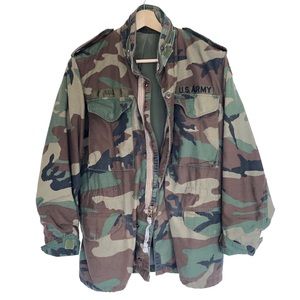 Men's Vintage U.S. Army Military Cold Weather Field Coat Jacket Camouflage S